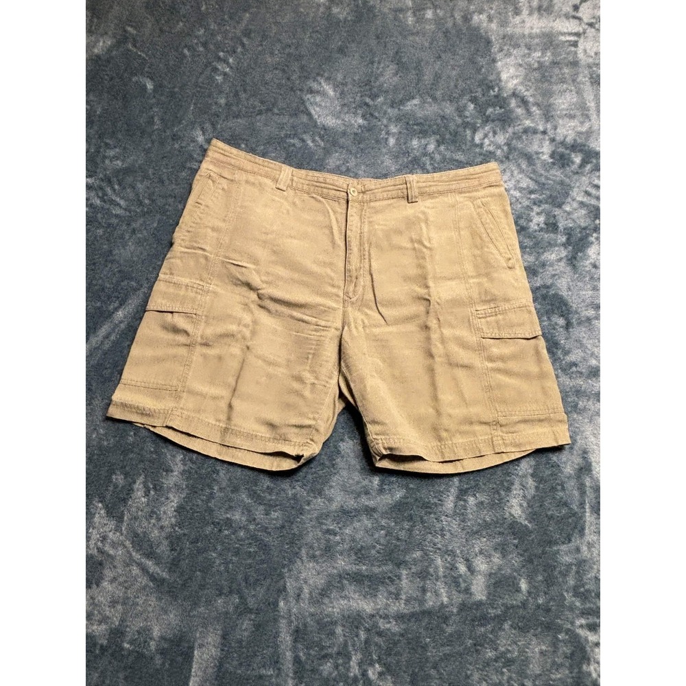 Tommy Bahama Men's Cargo Shorts Size 44 Khaki Tan Tencel Cotton Blend
